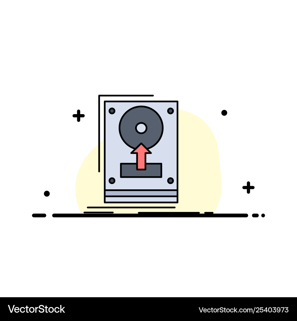 Install drive hdd save upload flat color icon Install drive hdd save upload flat color icon vector image