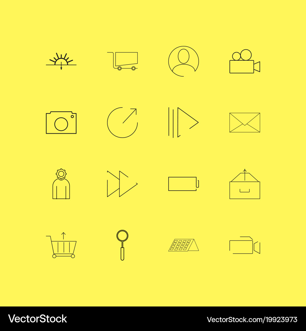 Interface linear icon set simple outline icons vector image
