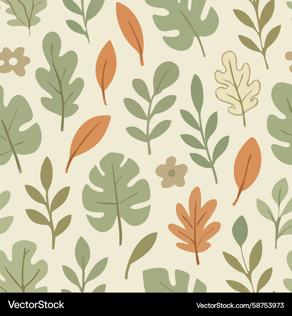 Leaf Pattern Botanical Print Vector Image
