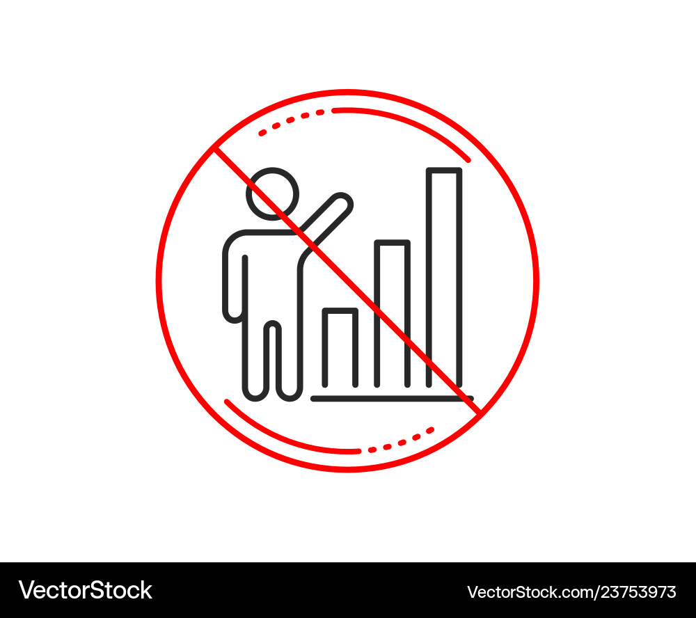 No or stop sign graph line icon column chart No or stop sign graph line icon column chart vector image