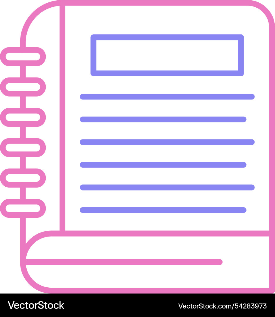 Notebook line two colour icon Vector Image