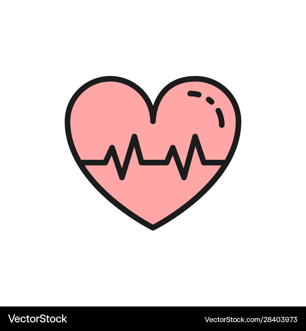 Problems with heart thrombus flat color Problems with heart thrombus flat color vector image