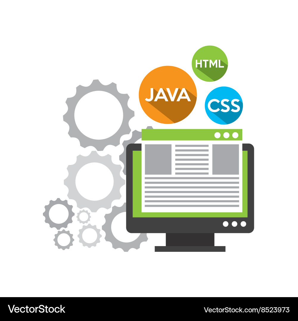 Programming language design Vector Image