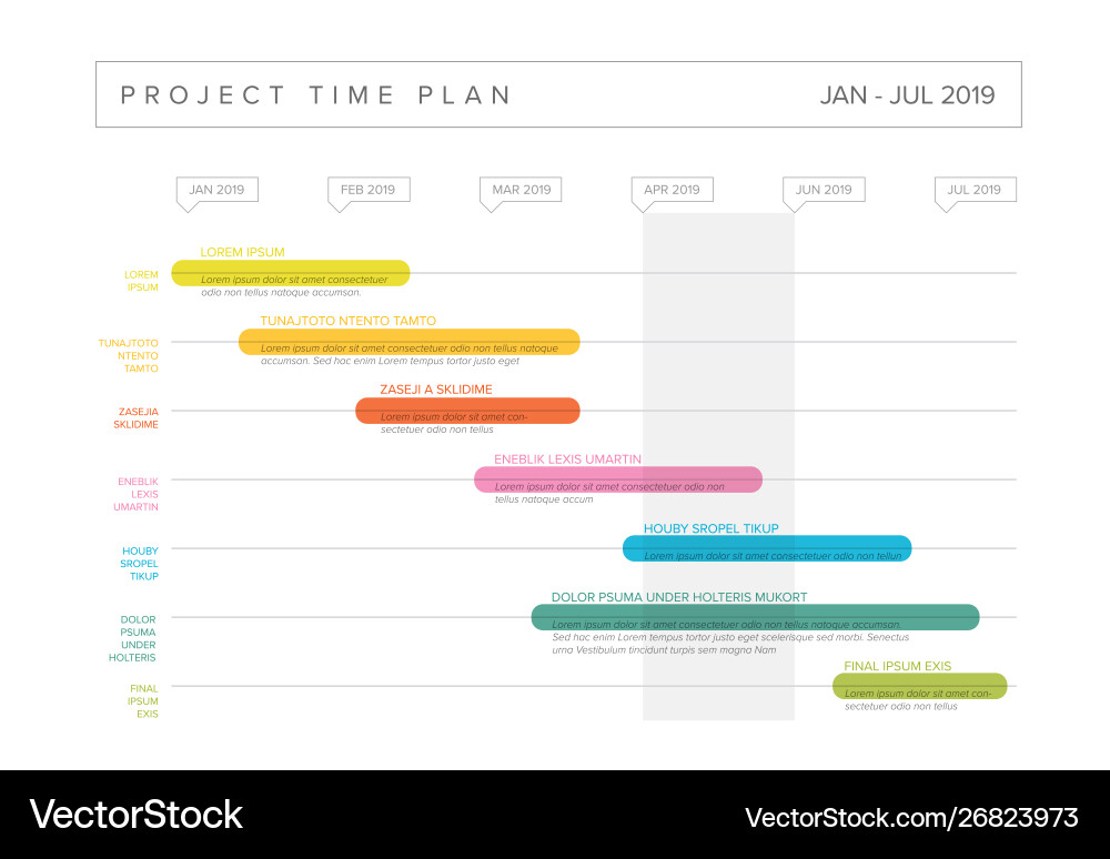 Project Timeline Chart - Gantt Progress vector image