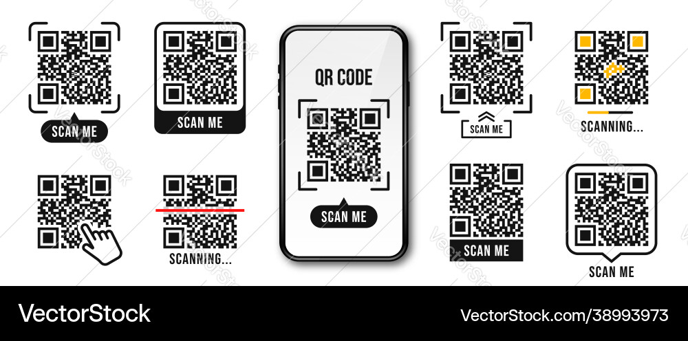 QR Code Scan Templates vector image