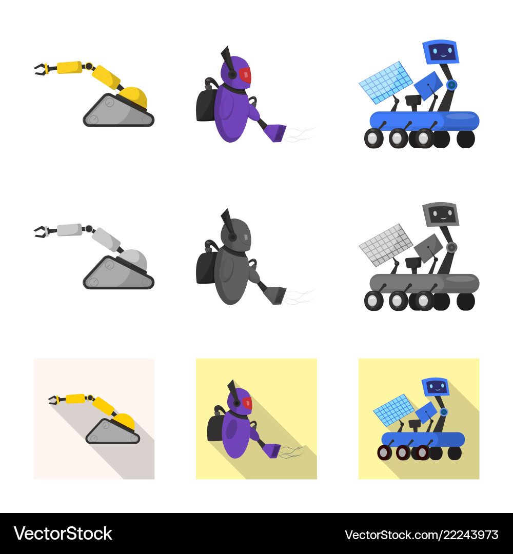 Robot and factory icon Vector Image