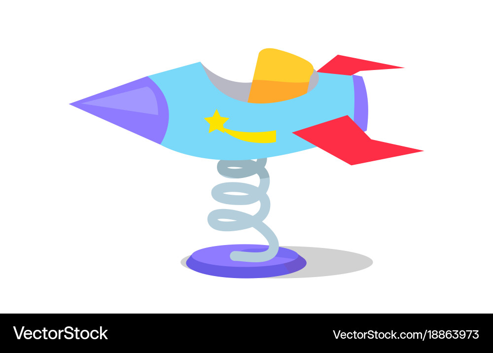 Rocket carousel on spring white background Vector Image