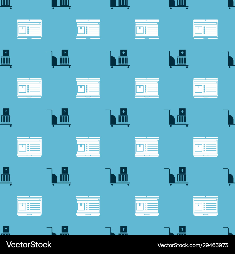 Set electric hand truck and boxes laptop Set electric hand truck and boxes laptop Vector Image