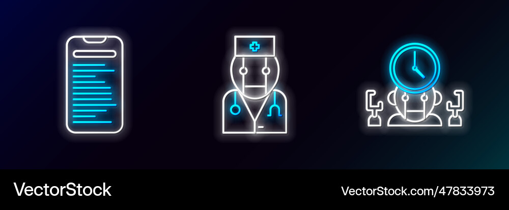 Set line robot and digital time manager computer vector image