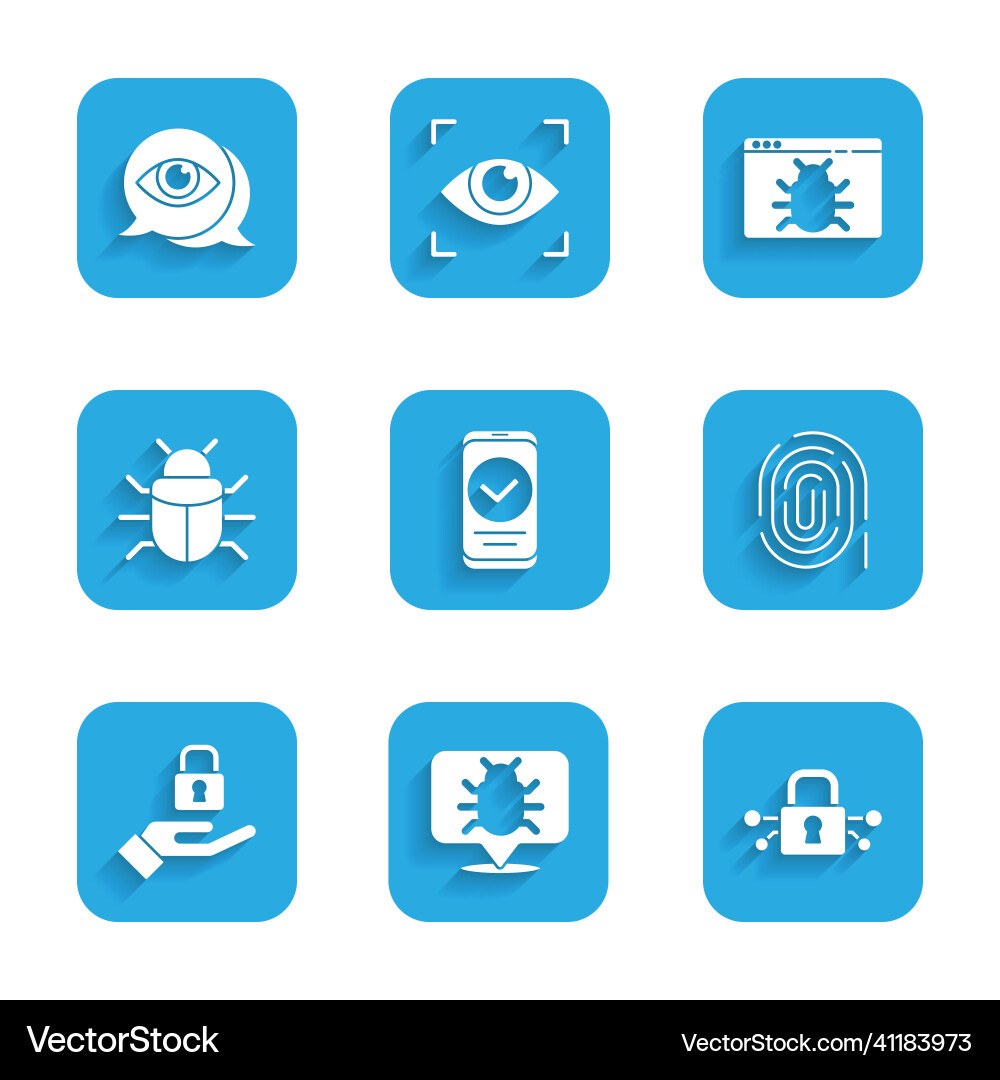 Set smartphone system bug cyber security Set smartphone system bug cyber security vector image