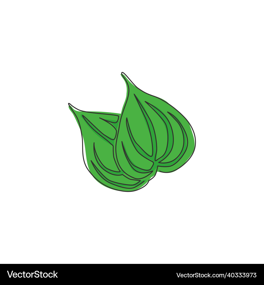 Single continuous line drawing of heap healthy Single continuous line drawing of heap healthy vector image