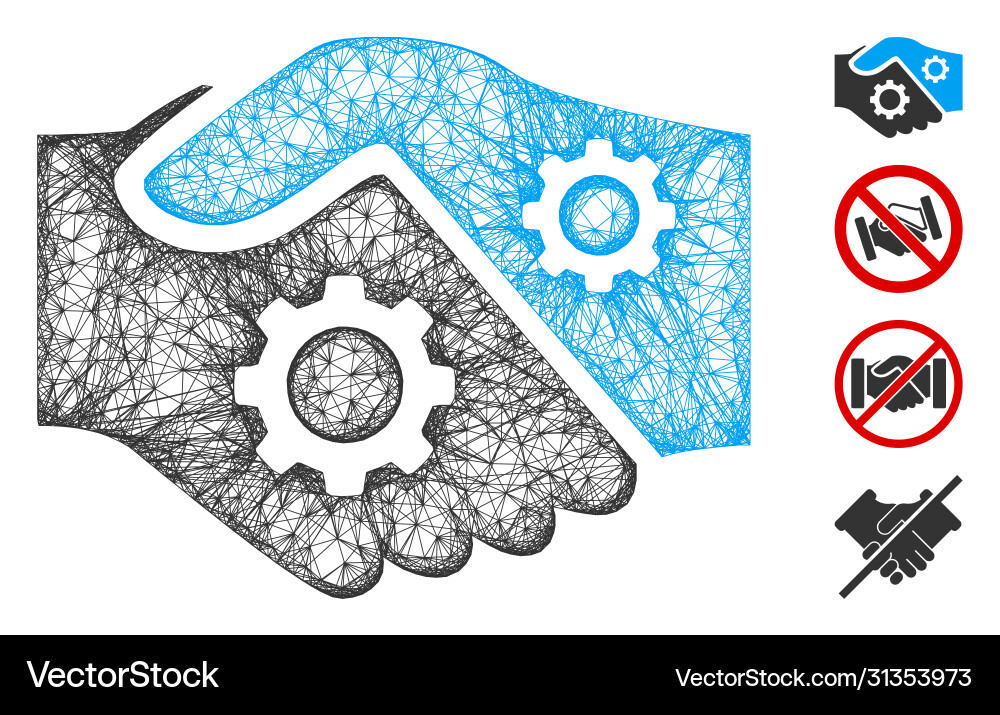 Smart contract handshake web mesh Smart contract handshake web mesh vector image