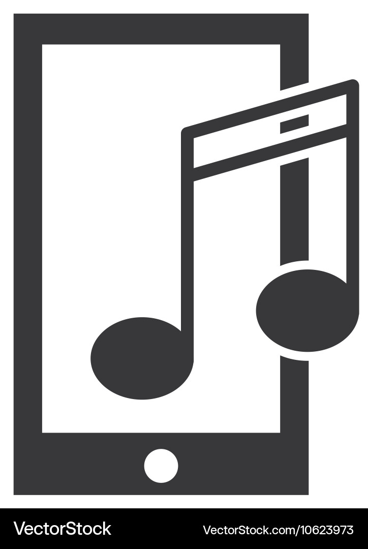 Smartphone with button audio menu vector image