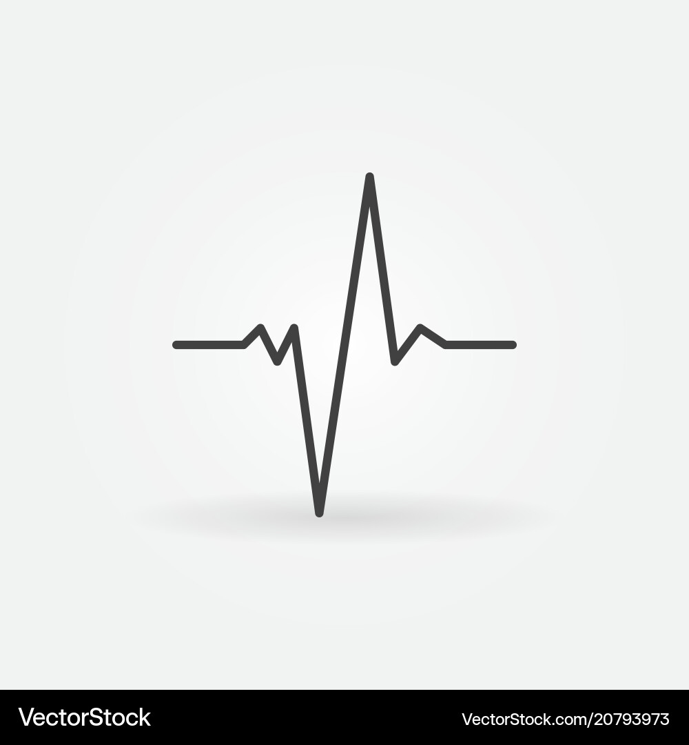 Thin Line Pulse Heartbeat Icon vector image