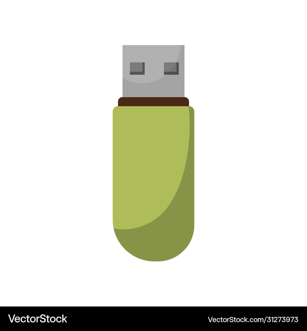 Usb flash memory drive on white background Vector Image