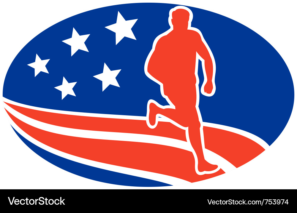 American Runner Road Race vector image