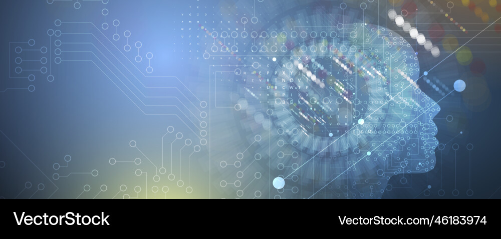 Artificial intelligence technology web background Artificial intelligence technology web background Vector Image