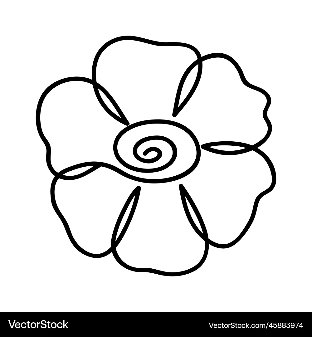 Chamomile drawing in single continuous line art Chamomile drawing in single continuous line art vector image