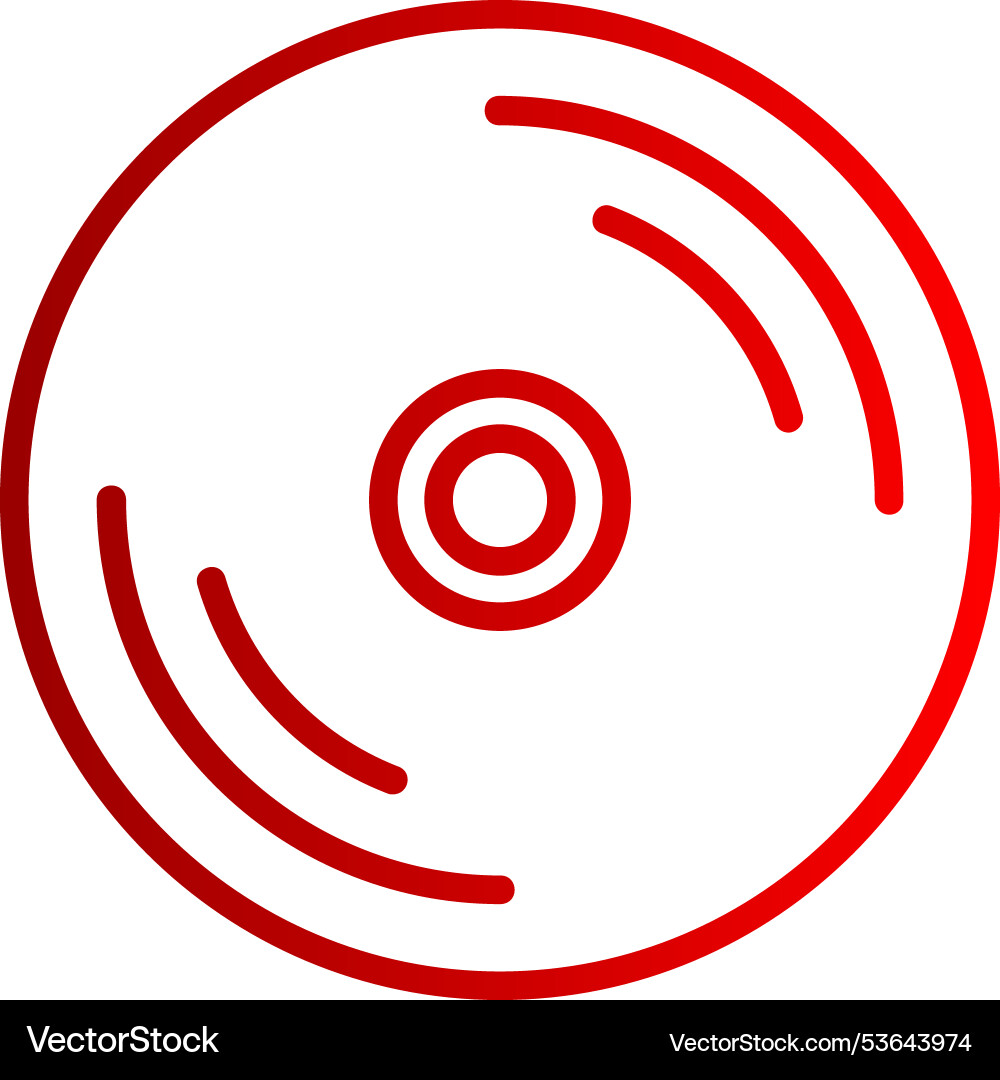 Compact disk line gradient icon Vector Image