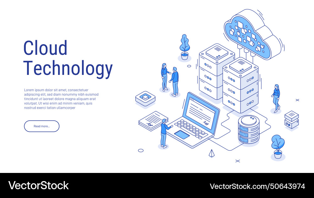 Concepts cloud storage isometric online computing Concepts cloud storage isometric online computing vector image