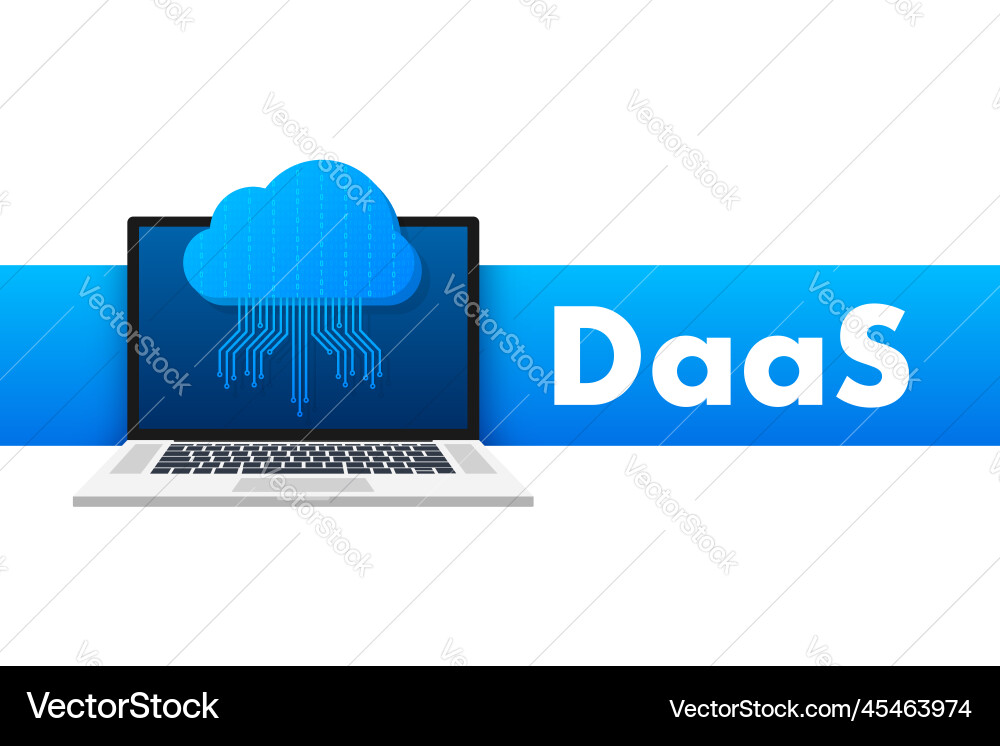 Daas - desktop as a service cloud based software Daas - desktop as a service cloud based software vector image