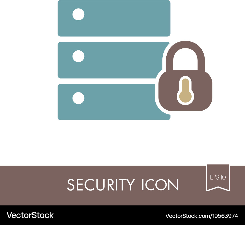 Database sign and padlock icon Vector Image