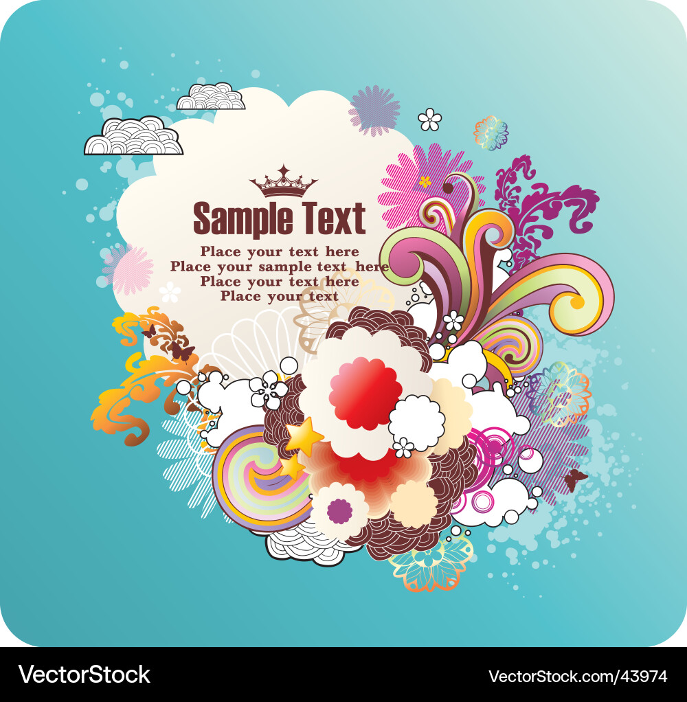 Floral frame Royalty Free Vector Image - VectorStock