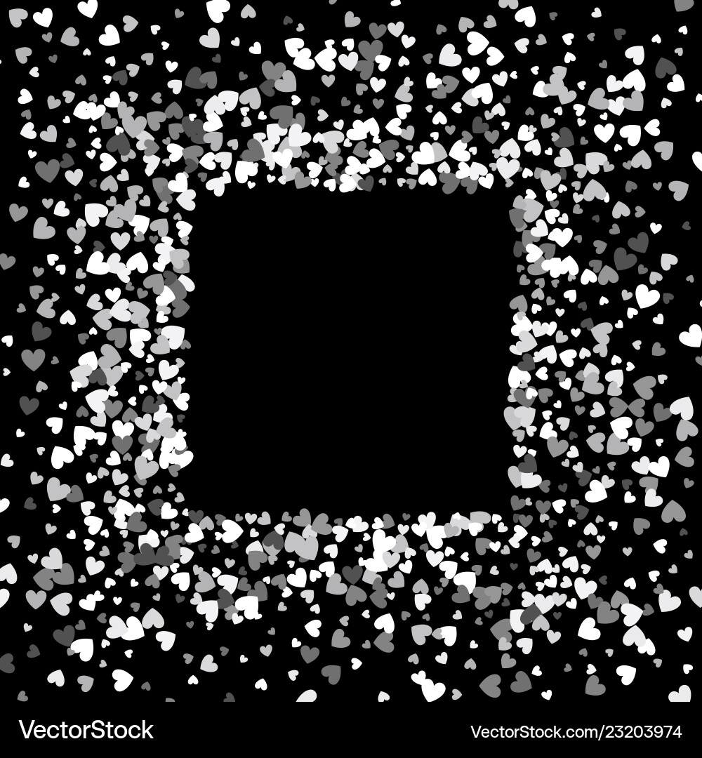 Frame or border of random scatter hearts Frame or border of random scatter hearts vector image