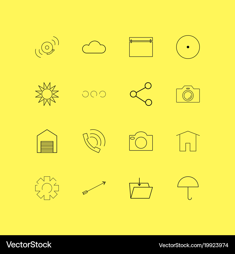 Interface linear icon set simple outline icons vector image