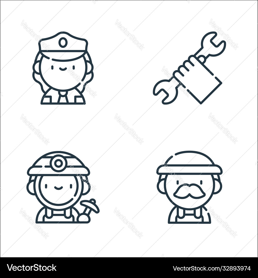 Labour day line icons linear set quality Vector Image