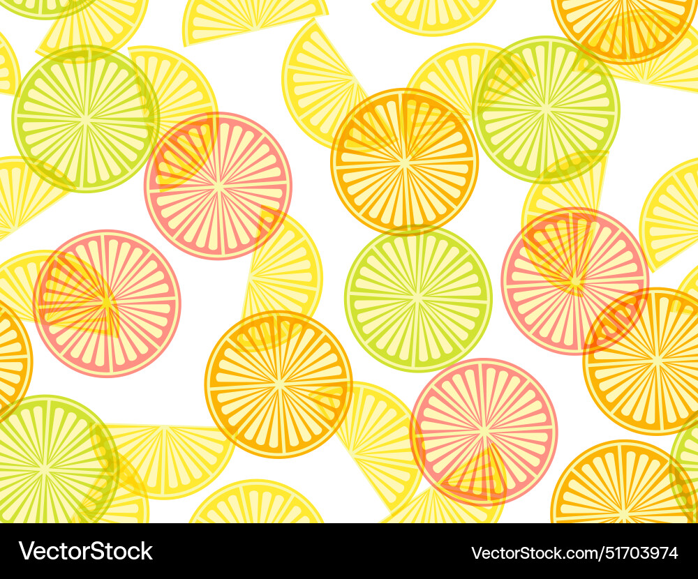 Lemon slices seamless pattern sliced Vector Image
