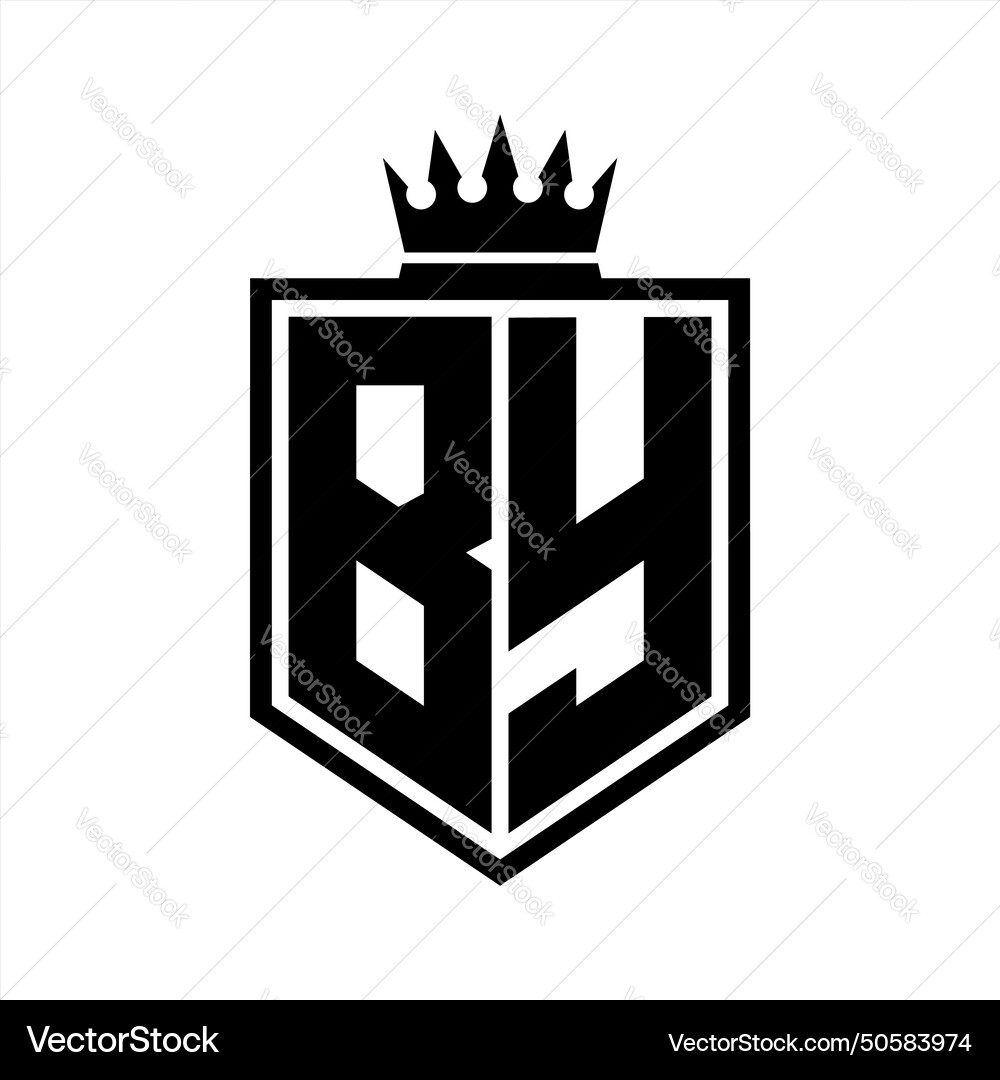 Logo monogram bold shield geometric shape Vector Image