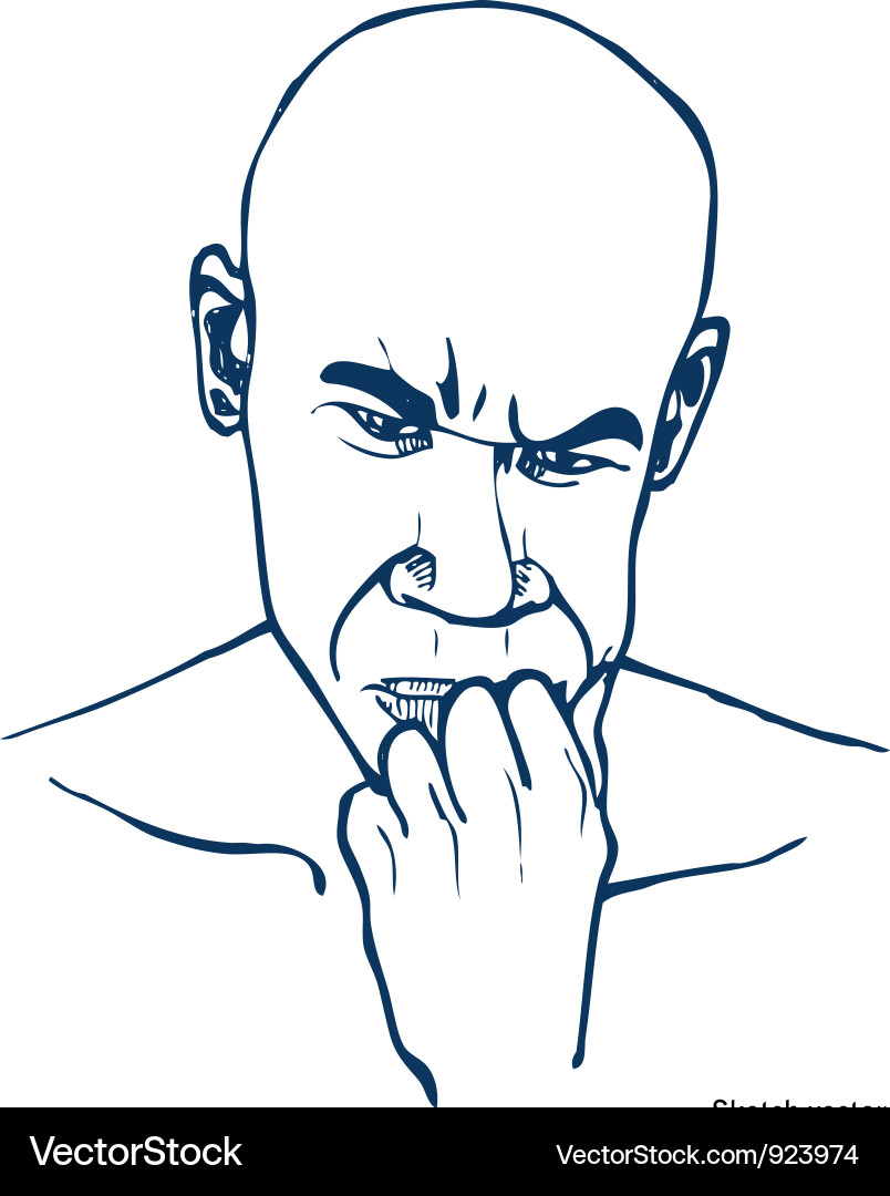 Man Contemplating a Problem Vector Image