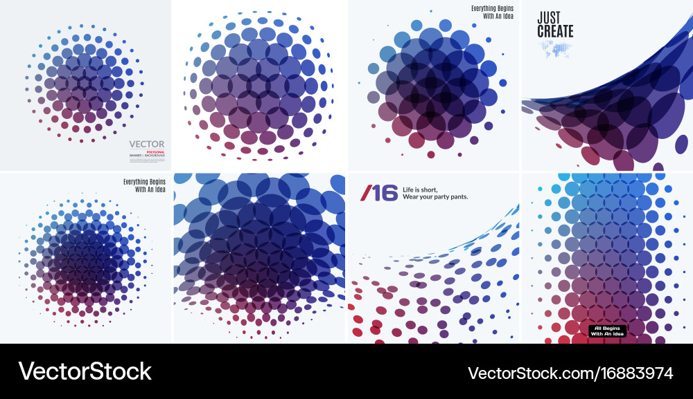 Mega set of abstract design round elements vector image