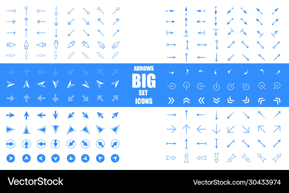 Modern Arrow Icon Set - Thin Line vector image