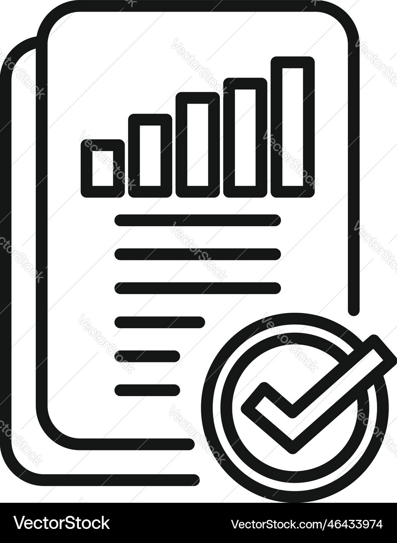 Paper report icon outline document data Paper report icon outline document data vector image