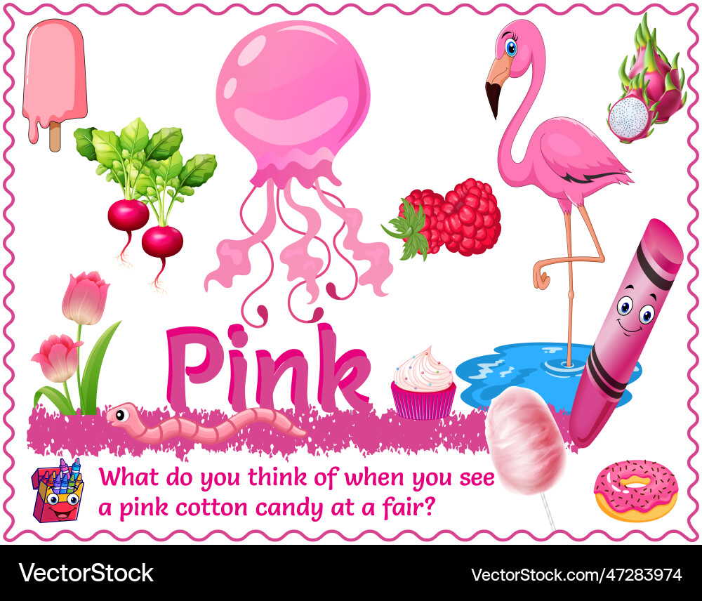 Pink color objects Pink color objects vector image