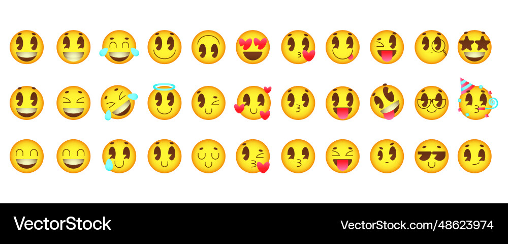 Retro emoji set with gradient Retro emoji set with gradient vector image