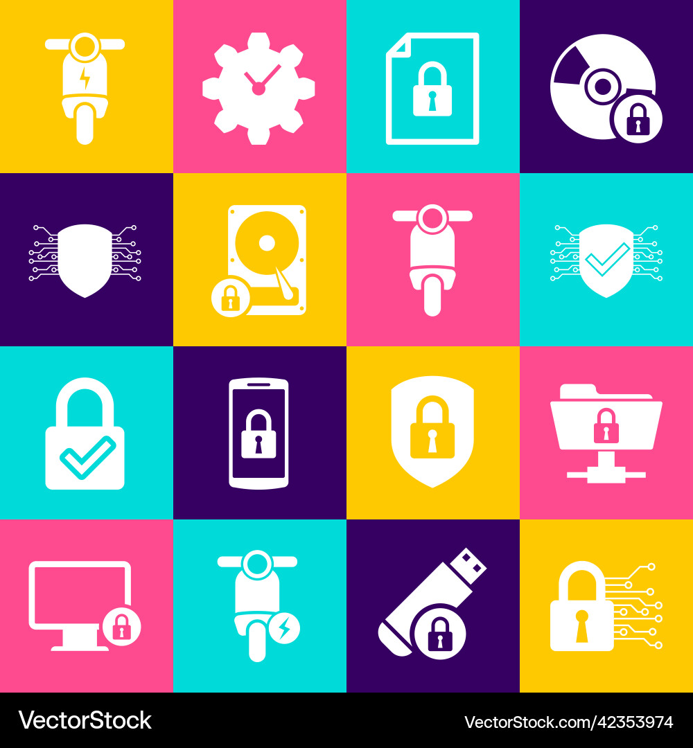 Set cyber security ftp folder and lock Set cyber security ftp folder and lock vector image