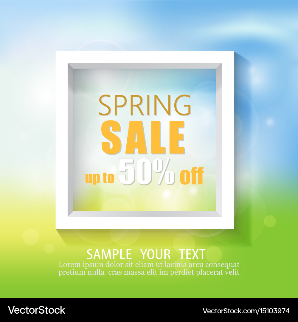 Spring abstract background with white framespring vector image