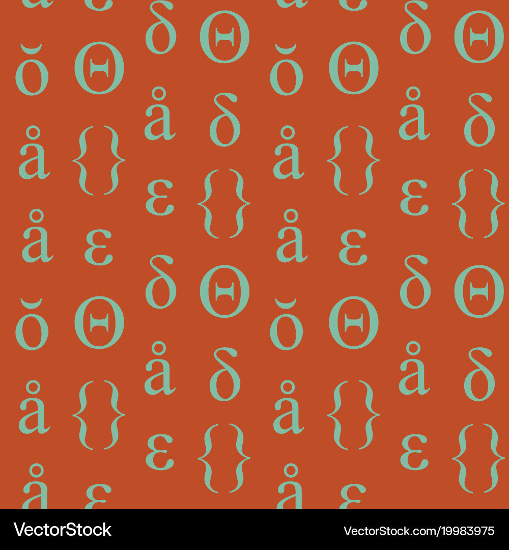 Abstract typographic symbols seamless pattern vector image