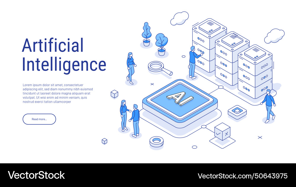 Artificial intelligence chip or processor Artificial intelligence chip or processor vector image