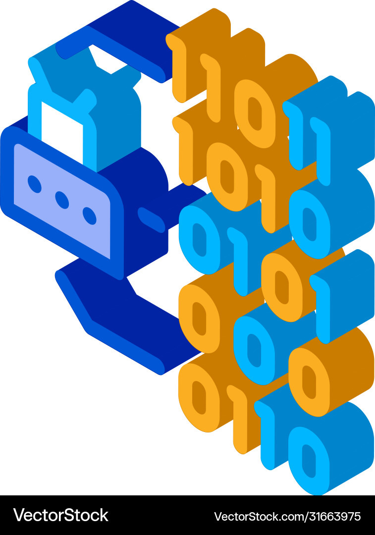 Binary code isometric icon Binary code isometric icon vector image