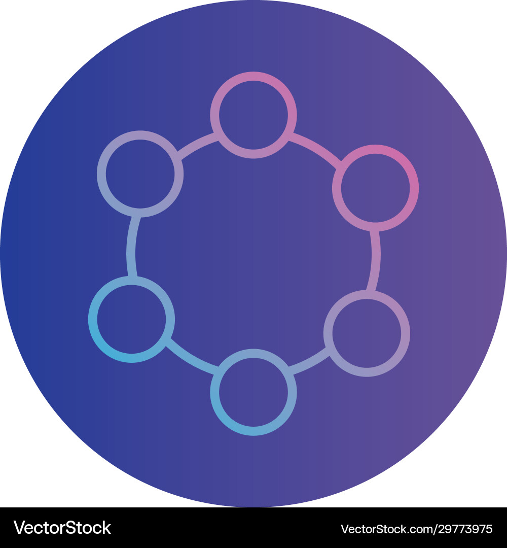 Isolated points circuit gradient style icon Vector Image