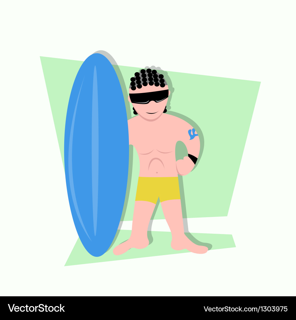 Lustige kleine Kinder Surfer bereit zum Surfen Vektorbild
