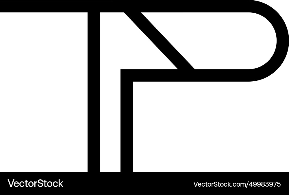 Minimal letters tp logo design Minimal letters tp logo design Vector Image