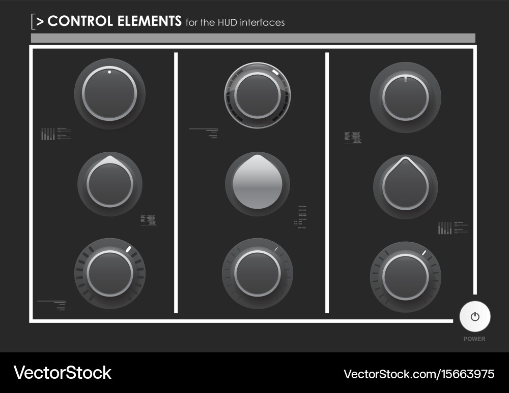 Modern Audio Control Knobs vector image