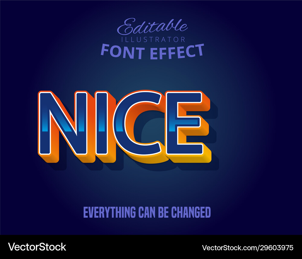 Nice text editable font effect vector image