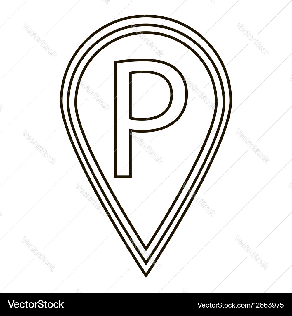 Parking pointer icon outline style Vector Image