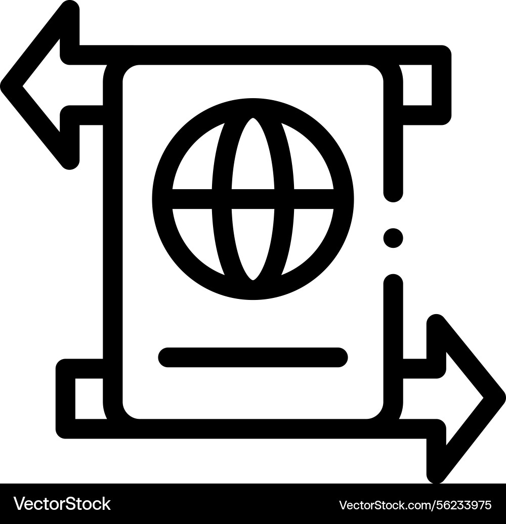 Passport icon thin linear style design isolated Passport icon thin linear style design isolated vector image